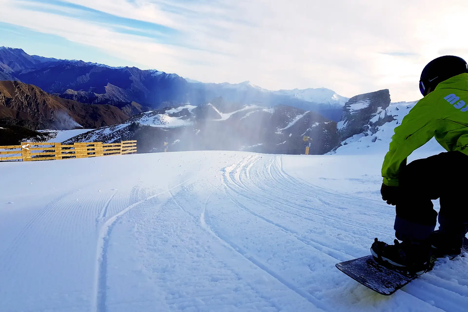 Testing testing Coronet Peak terrain park crew member on the M1