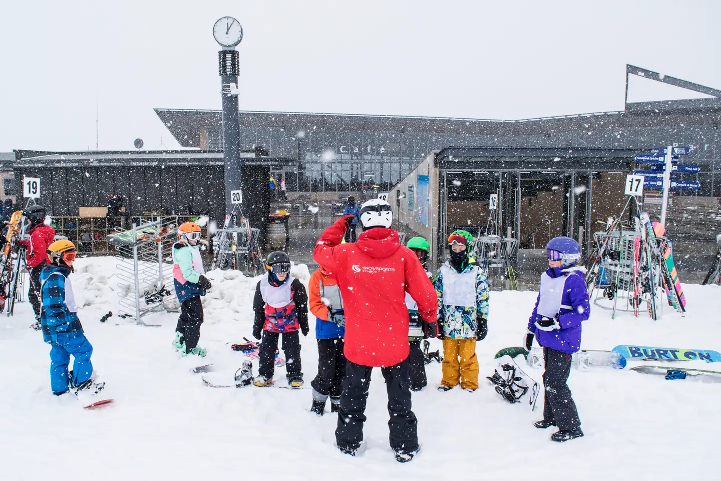 Schoolkids at Coronet Peak enjoying todays fresh spring snow media