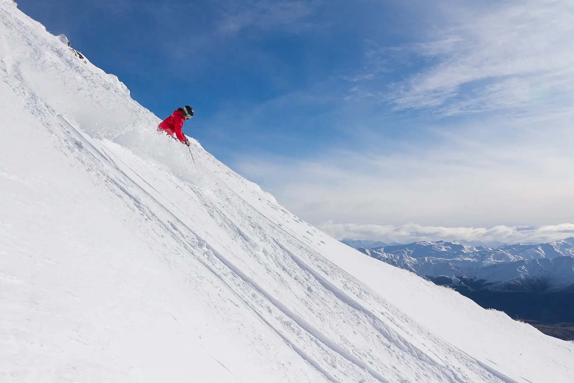 Emily Estremo having a pow pow day at The Remarkables