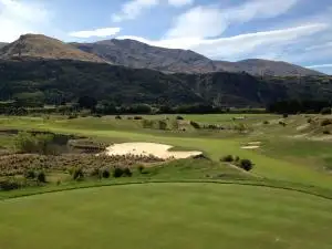The view from the top of the 15th tee at The Hills golf course, Queenstown