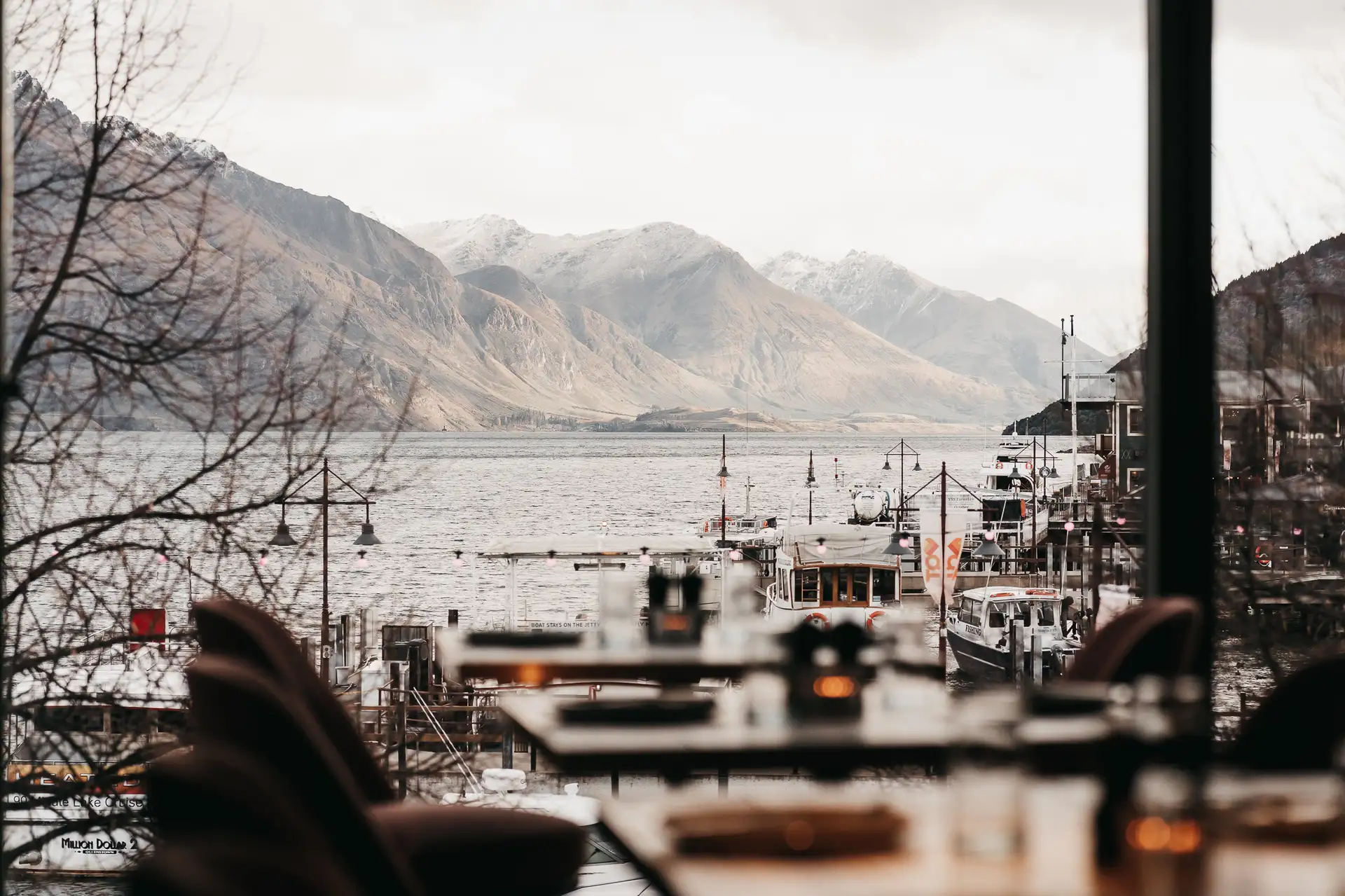 The dining room at Soda on Queenstown's lakefront